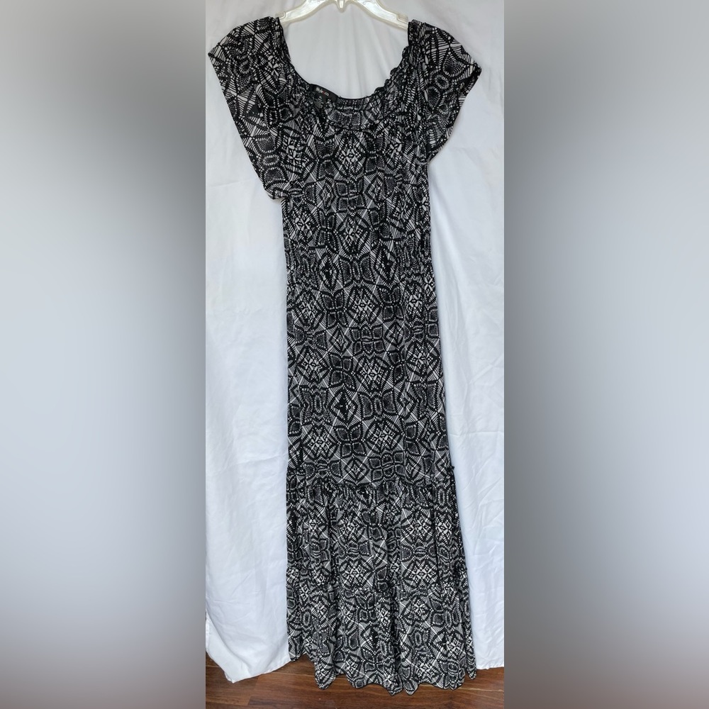 Black Patterned Maxi Dress